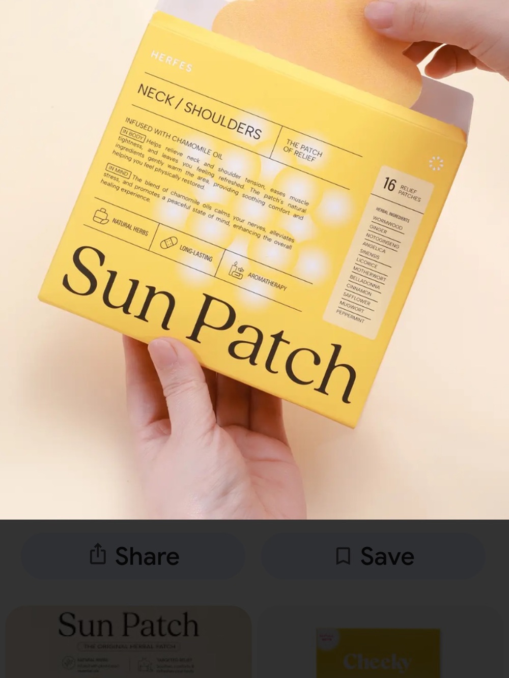 Neck & Shoulders Chamomile Oil Relief Patch - Yellow